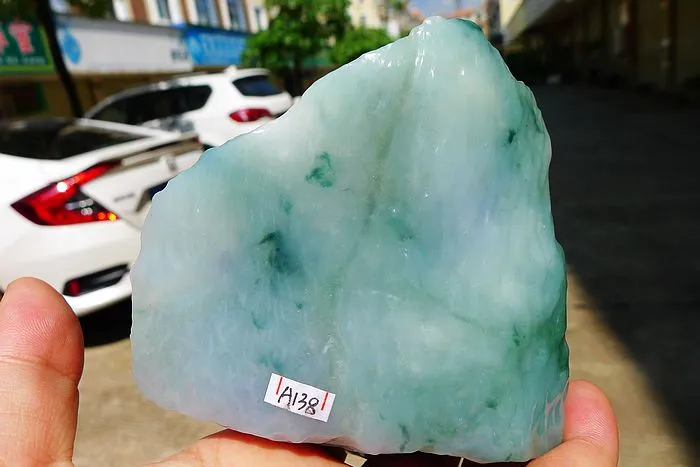 Natural Jade Rough Jadeite Raw (437g,9.8X8X4.6cm)