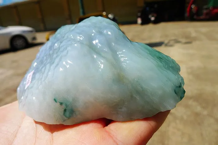 Natural Jade Rough Jadeite Raw (437g,9.8X8X4.6cm)