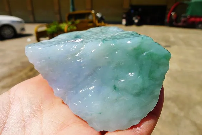 Natural Jade Rough Jadeite Raw (437g,9.8X8X4.6cm)