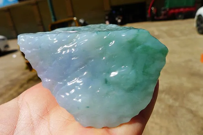 Natural Jade Rough Jadeite Raw (437g,9.8X8X4.6cm)