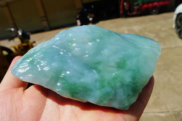 Natural Jade Rough Jadeite Raw (437g,9.8X8X4.6cm)