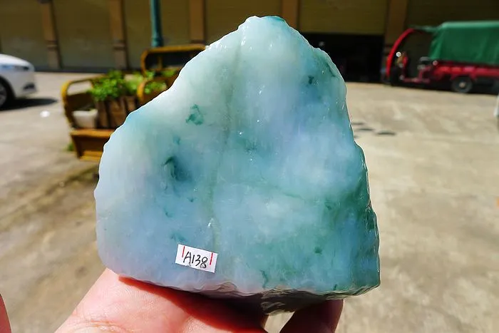 Natural Jade Rough Jadeite Raw (437g,9.8X8X4.6cm)