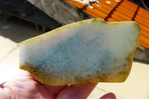 Natural Jade Rough Jadeite Raw (83g,10.2X5.3X0.6cm)