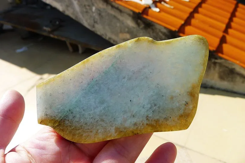 Natural Jade Rough Jadeite Raw (83g,10.2X5.3X0.6cm)