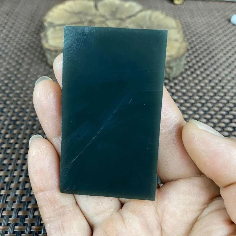 Natural Kunlun Jade Rough Nephrite Raw (38g,6.3X3.7X0.55cm)