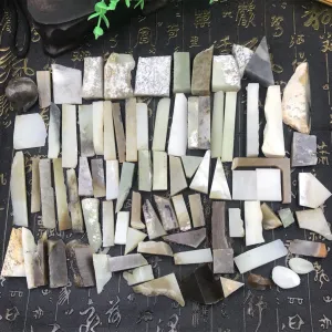 Natural Kunlun Jade Rough Nephrite Remains 84 pieces