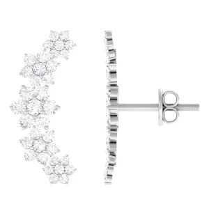 Nature Inspired Floral Diamond Crawler Earrings