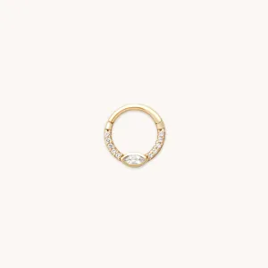 Navette Topaz Daith Hoop in Solid Gold