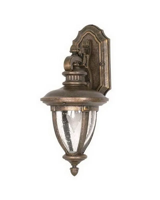 Nuvo Lighting 60-953 Galeon Collection One Light Exterior Outdoor Wall Lantern in Platinum Gold Finish