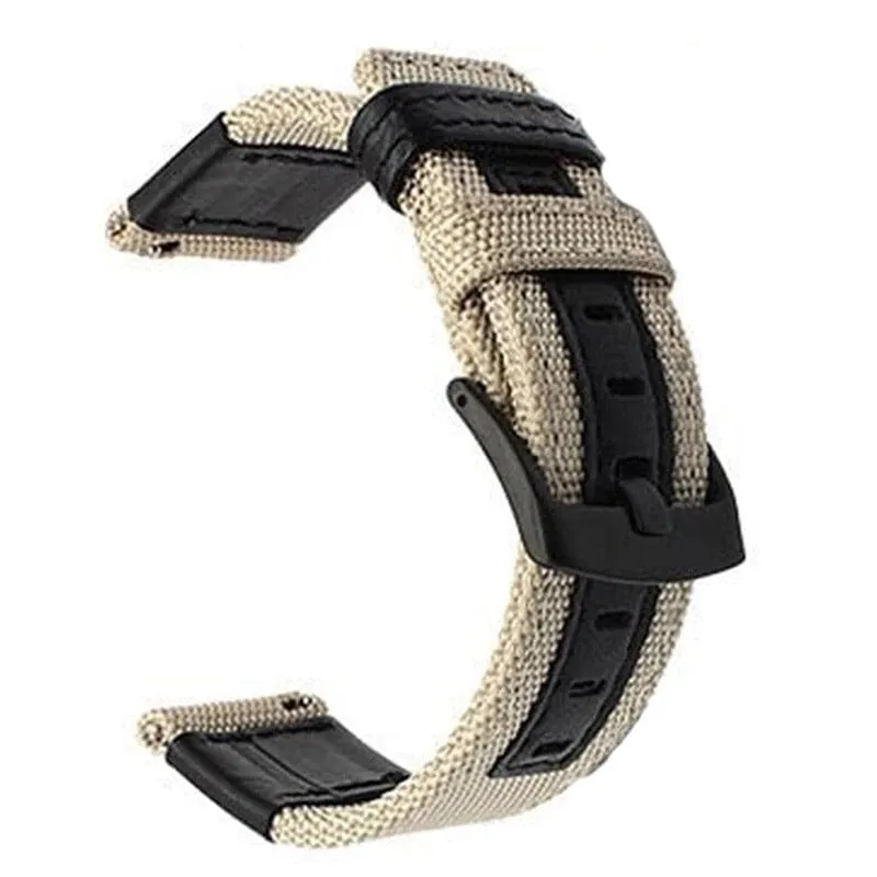 Nylon and Leather Watch Straps Compatible with Ticwatch E & C2