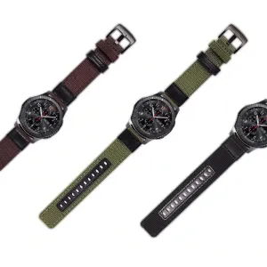 Nylon and Leather Watch Straps Compatible with Ticwatch E & C2