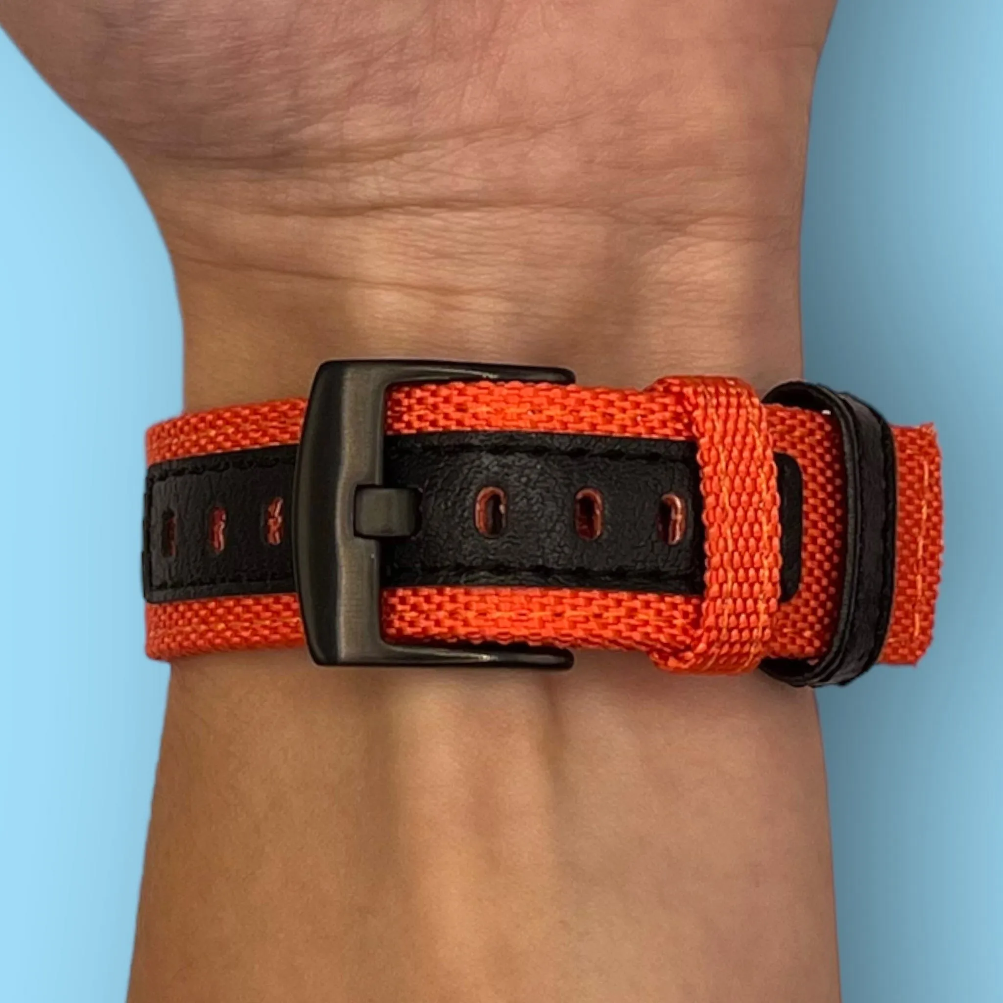 Nylon and Leather Watch Straps Compatible with Ticwatch E & C2