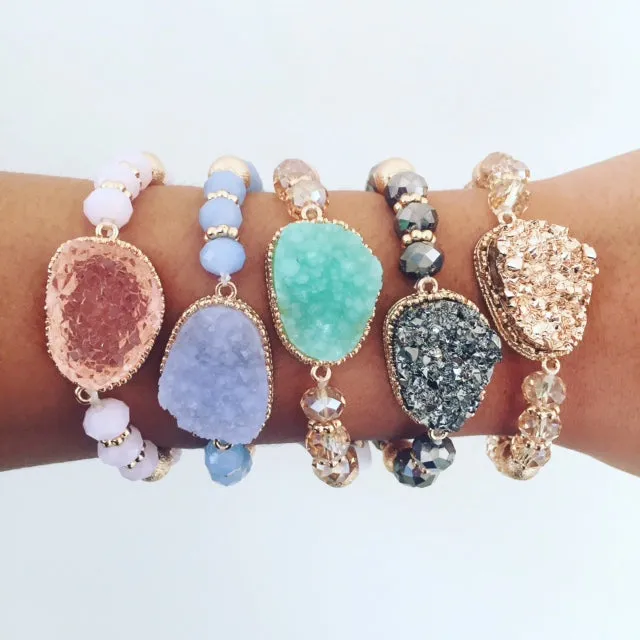 Olivia Rose Gold Druzy Bracelet