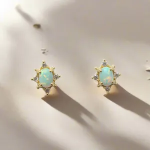 Opal Zircon Studs