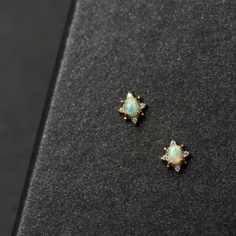 Opal Zircon Studs