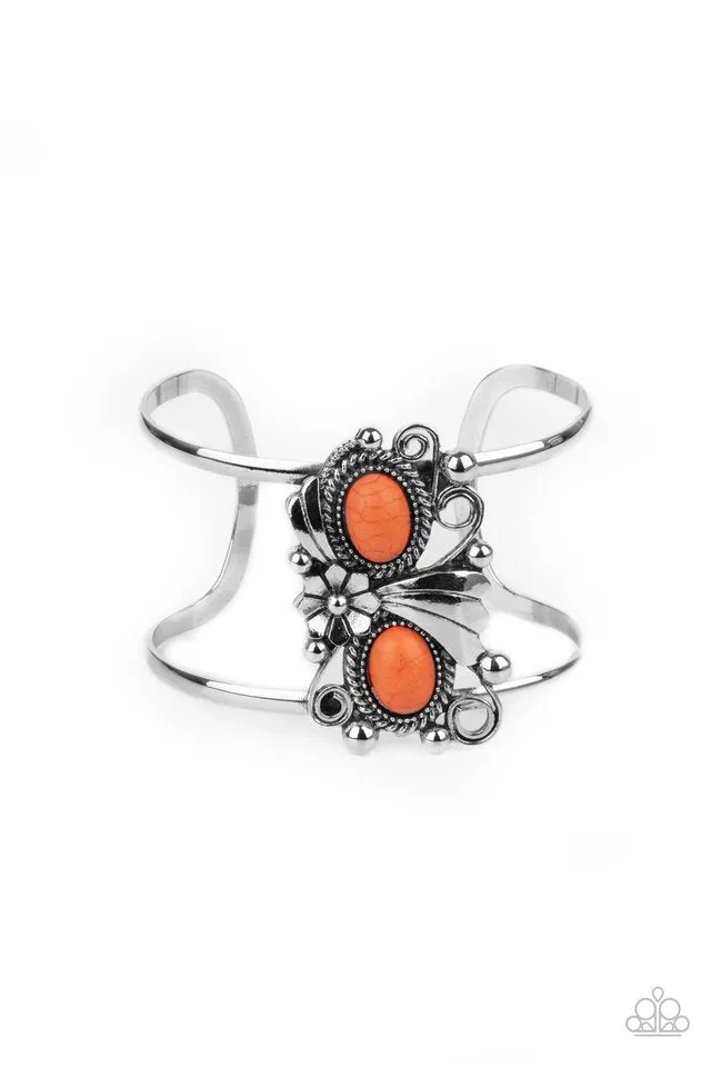 Paparazzi Bracelet ~ Mojave Flower Girl - Orange