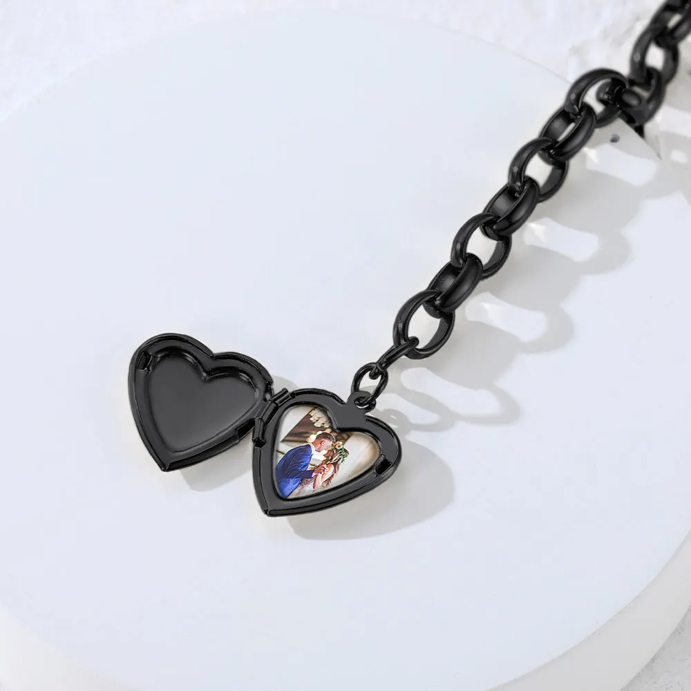 Personalized Heart Picture Locket Bracelets Memorial Gift for Women