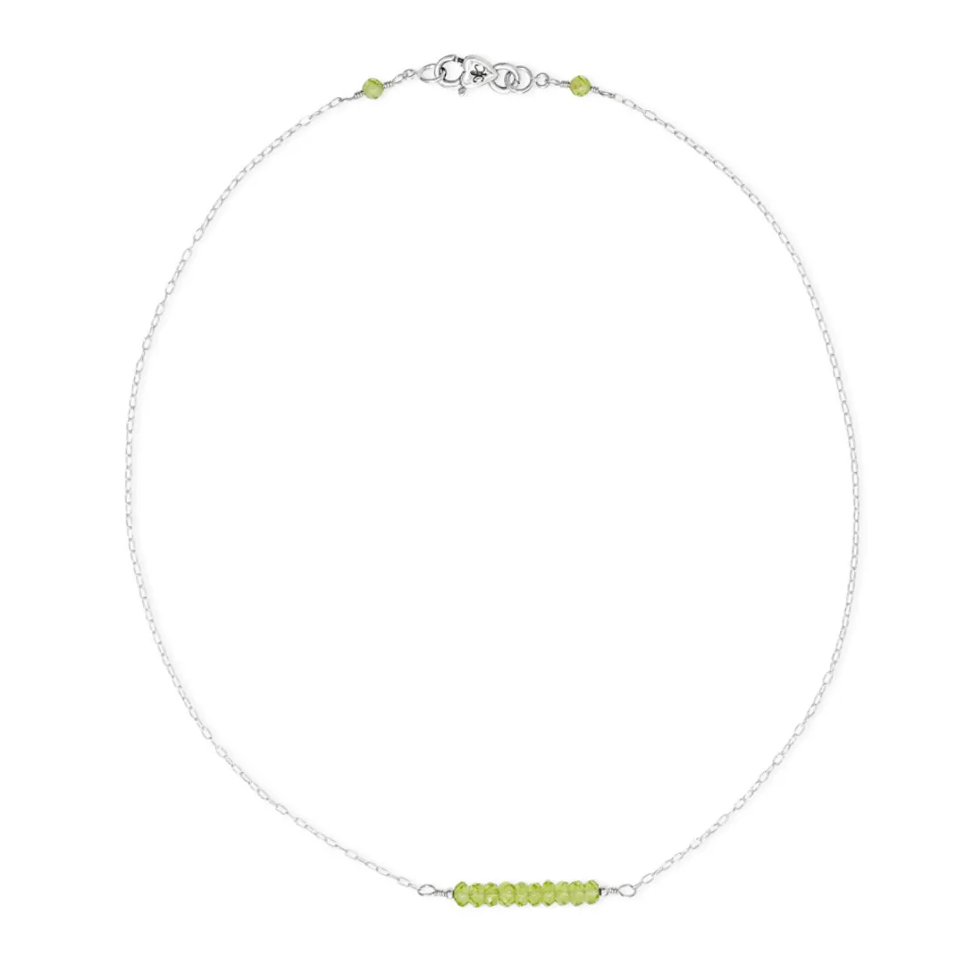 Petite Peridot Signature Bar Necklace