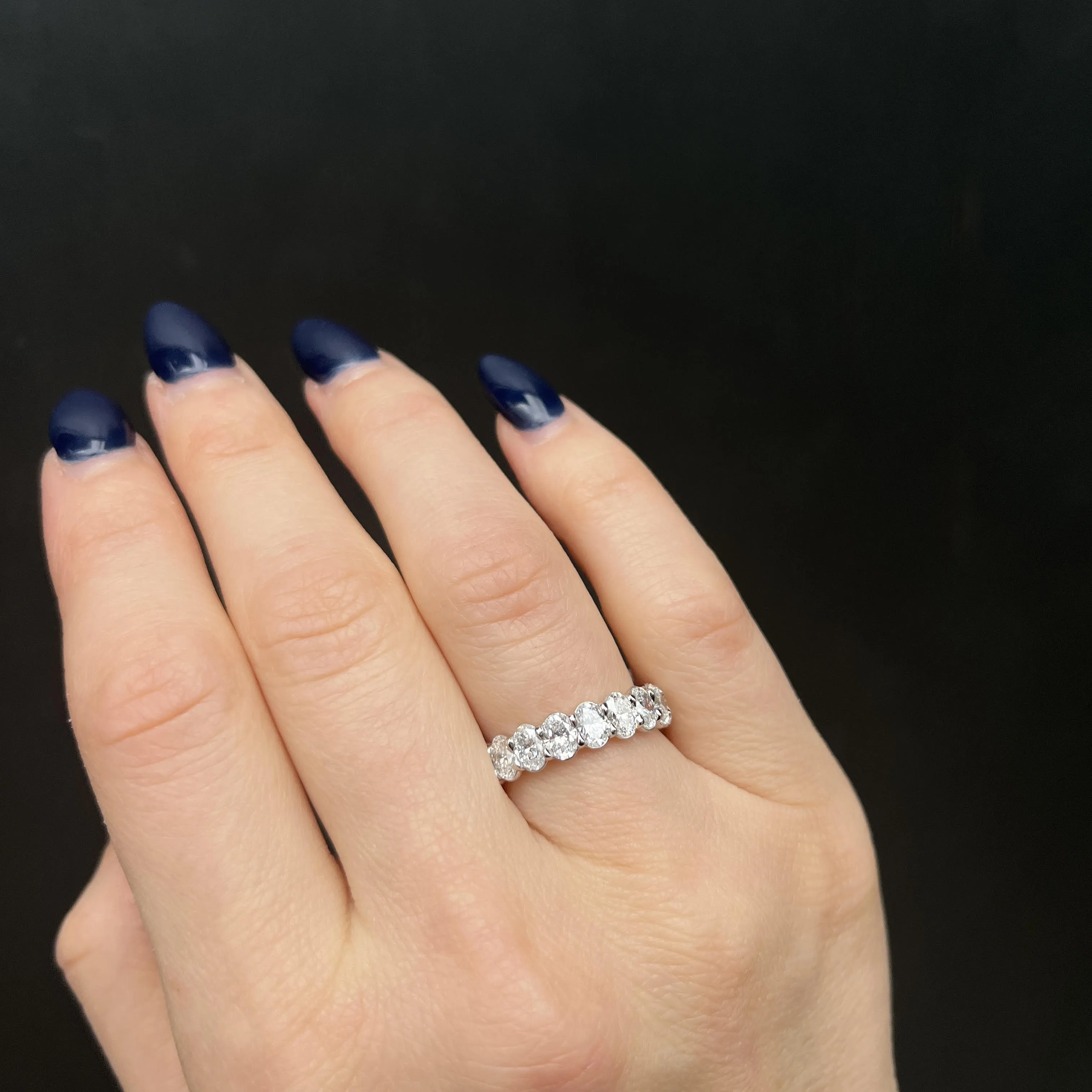 Platinum 4.52 CTW Oval Cut Diamond Eternity Band