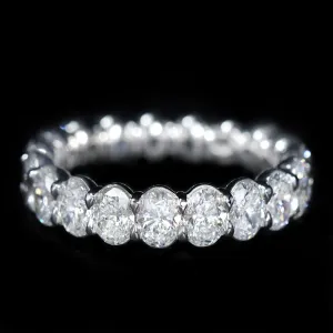 Platinum 4.52 CTW Oval Cut Diamond Eternity Band