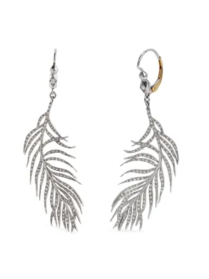 Platinum Feather Earrings