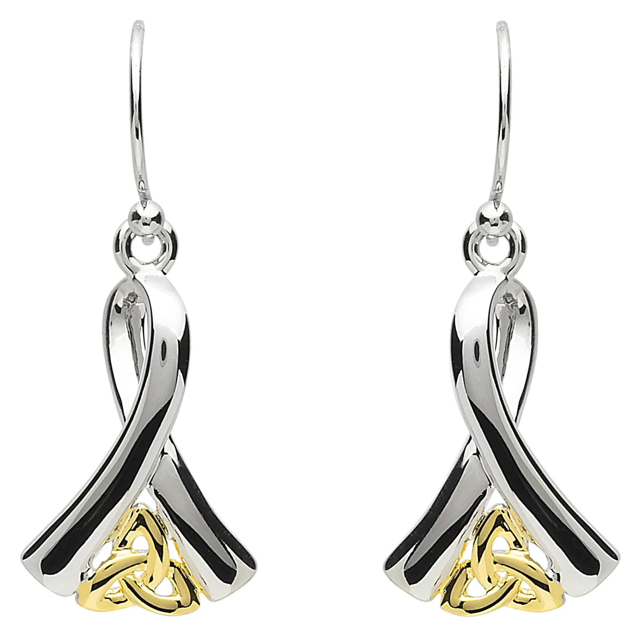 Platinum Plated Ribbon of Life Earrings