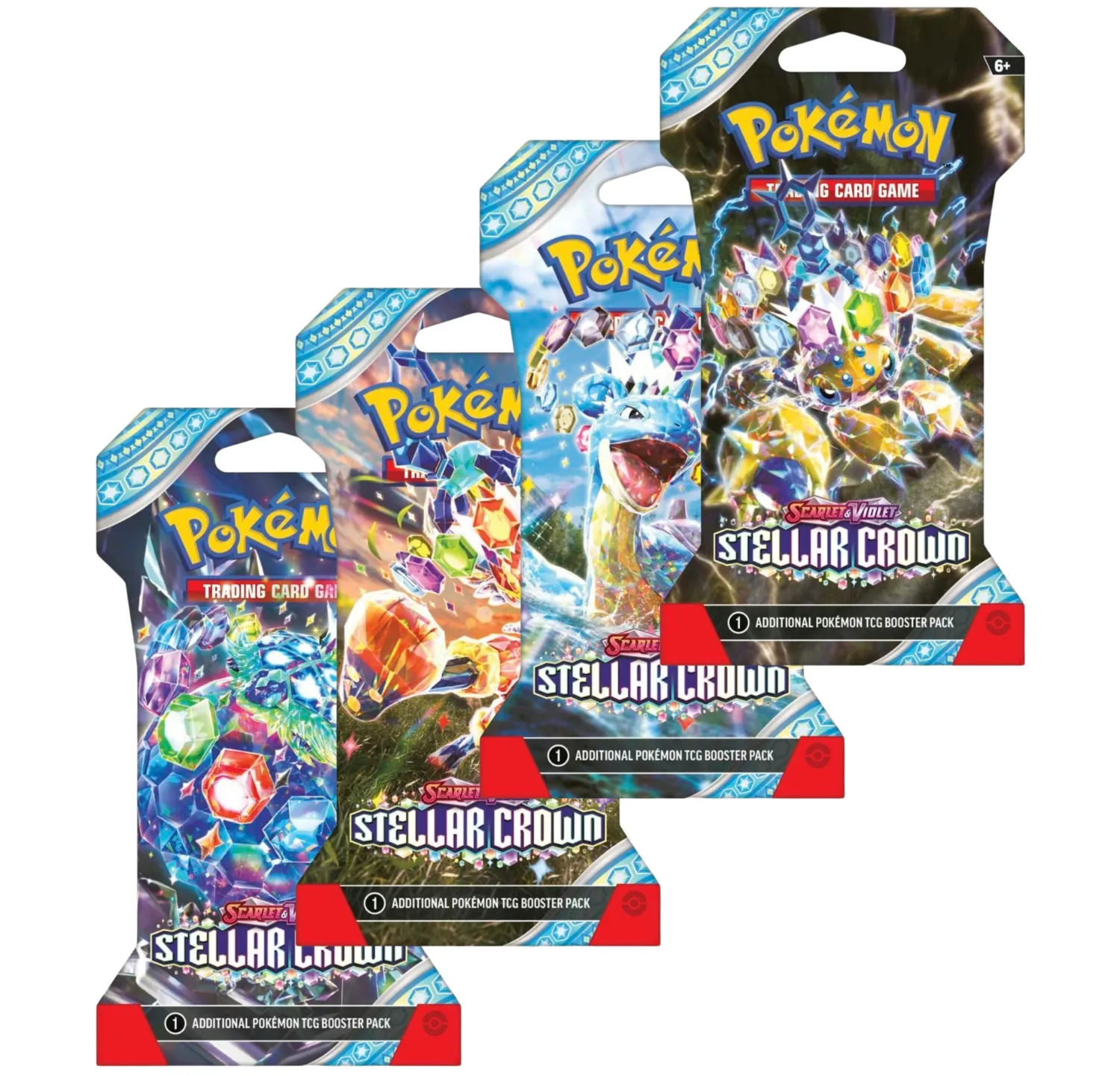 Pokemon Scarlet & Violet Stellar Crown | 4 Sleeved Boosters Packs (Artwork Pack)