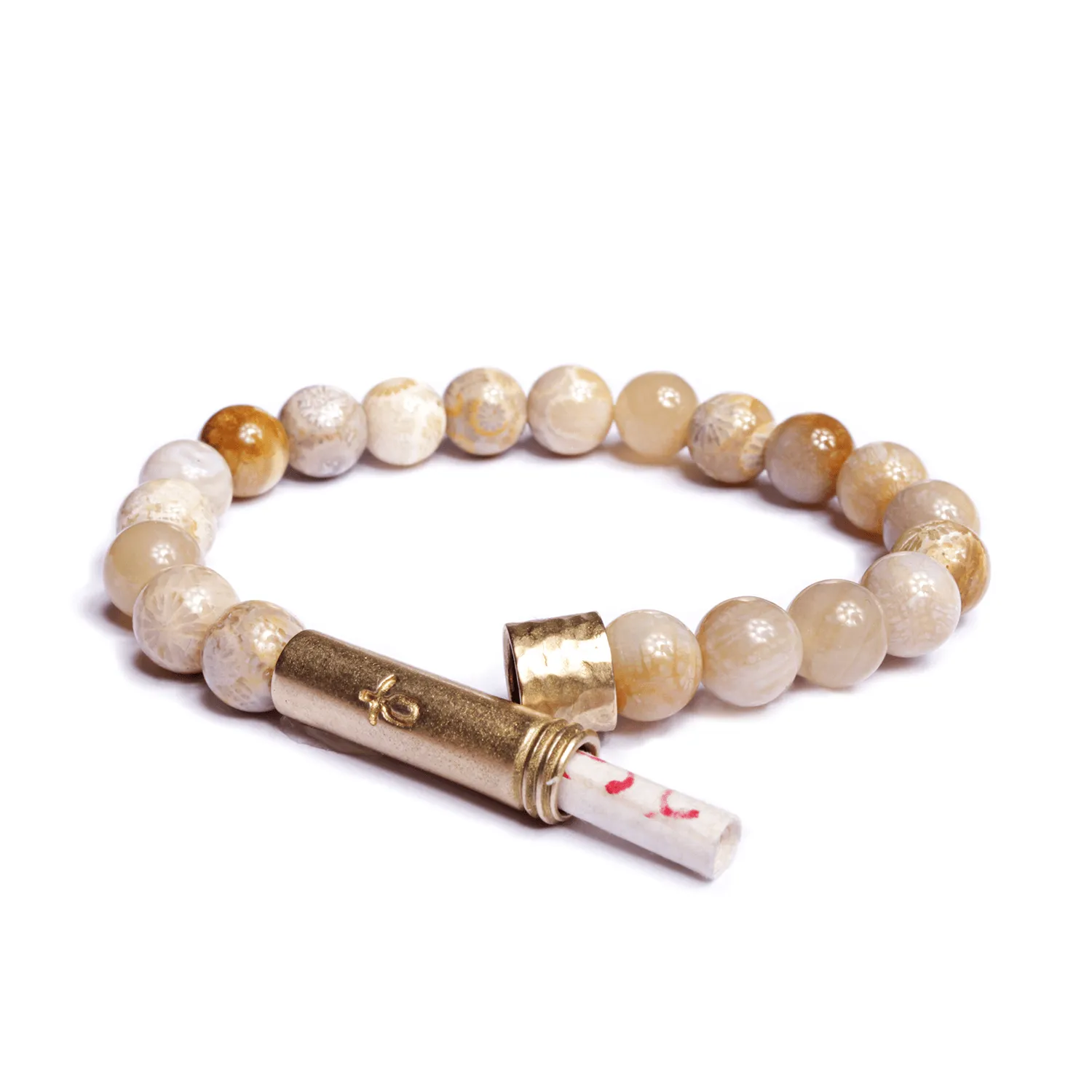 Polished Coral Jade Intention Bracelet