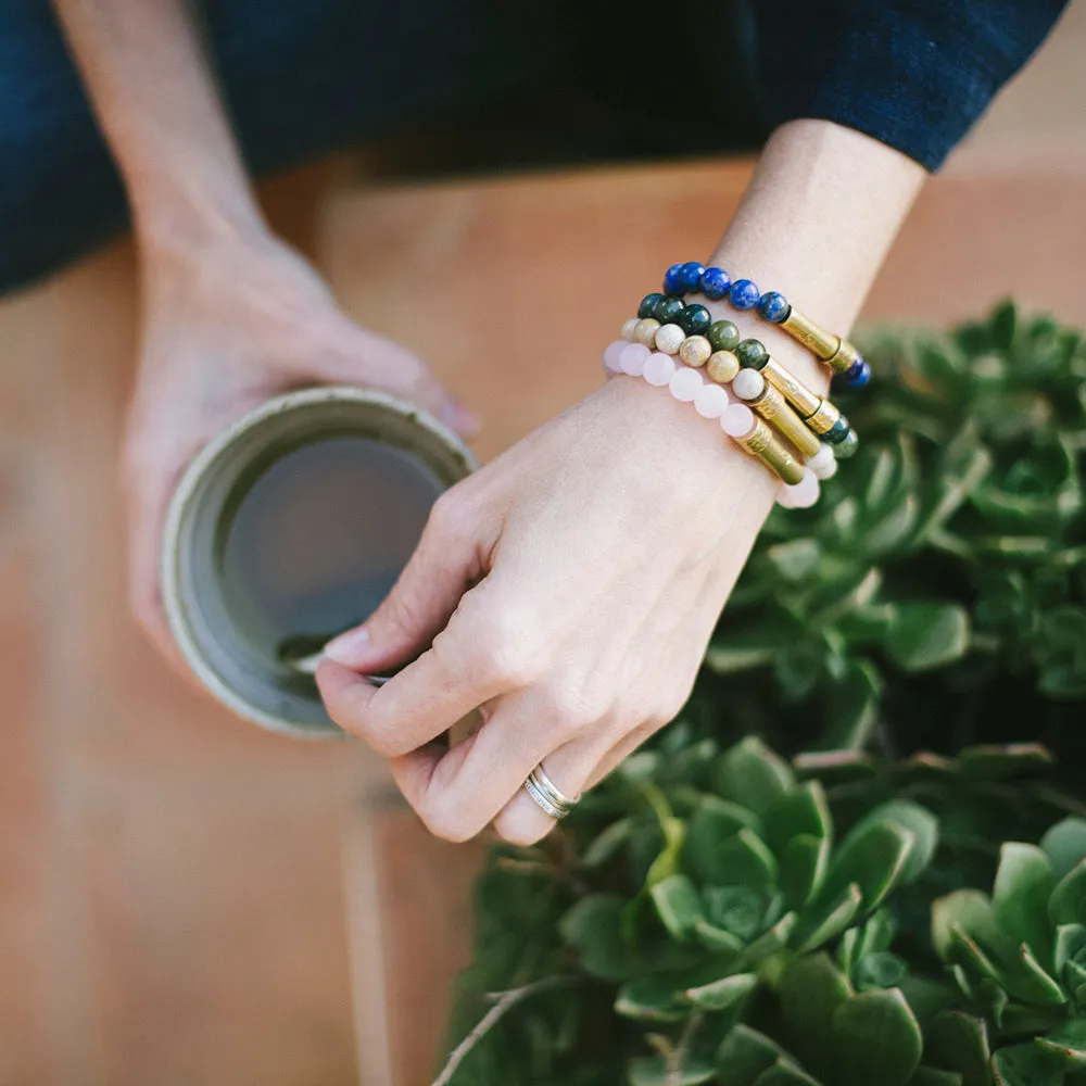 Polished Coral Jade Intention Bracelet