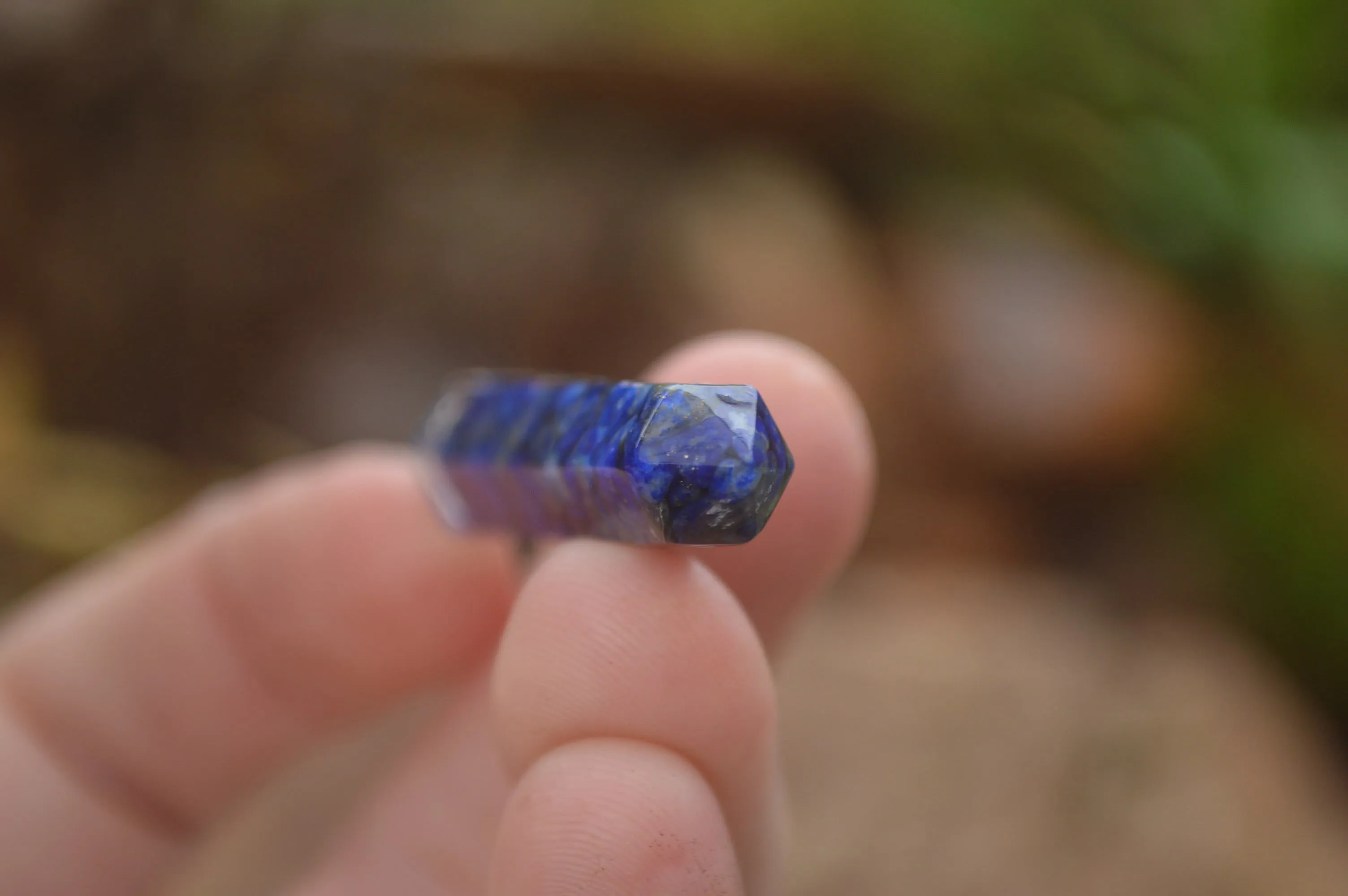 Polished Packaged Hand Crafted Resin Pendant with Lapis Lazuli Chips - sold per piece - From Bulwer, South Africa