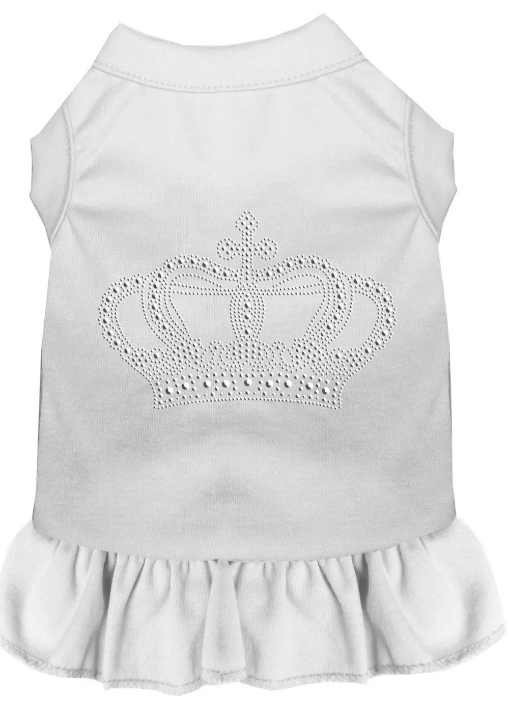 Rhinestone Crown Dress White Xs (8)