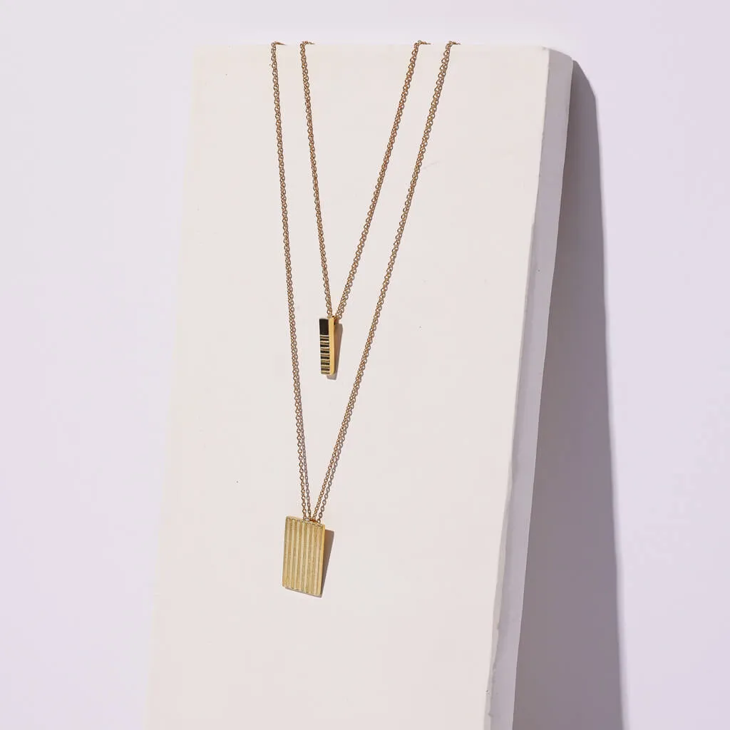 Ridge Charm Necklace - Brass