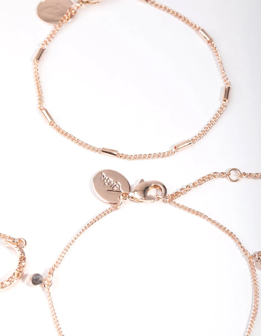 Rose Gold Star & Moon Bracelet & Anklet Pack