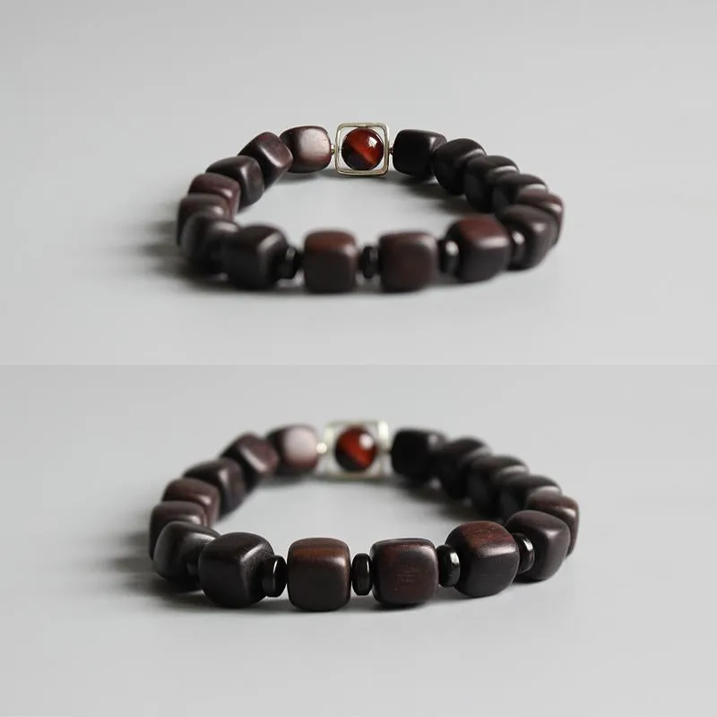 Sandalwood & Red Tiger Eye Stone Jupiter Bracelet