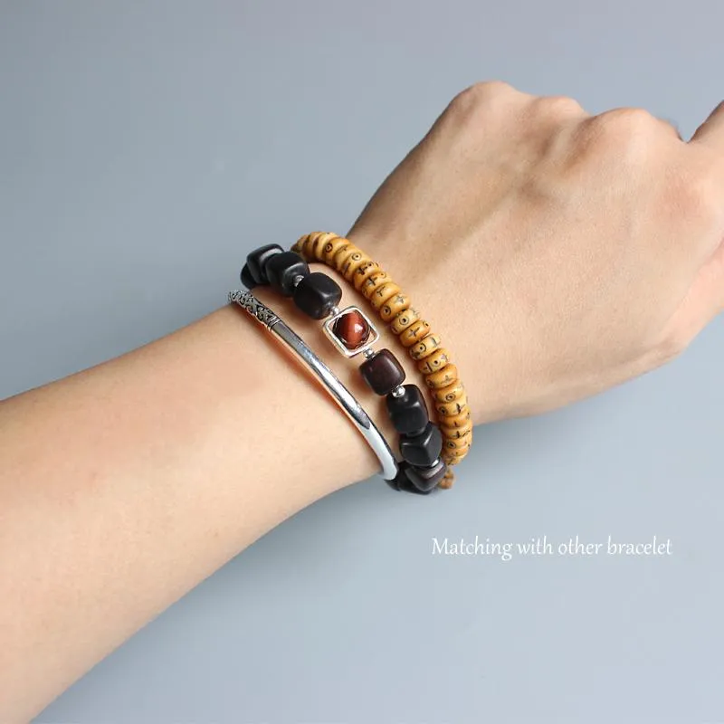 Sandalwood & Red Tiger Eye Stone Jupiter Bracelet