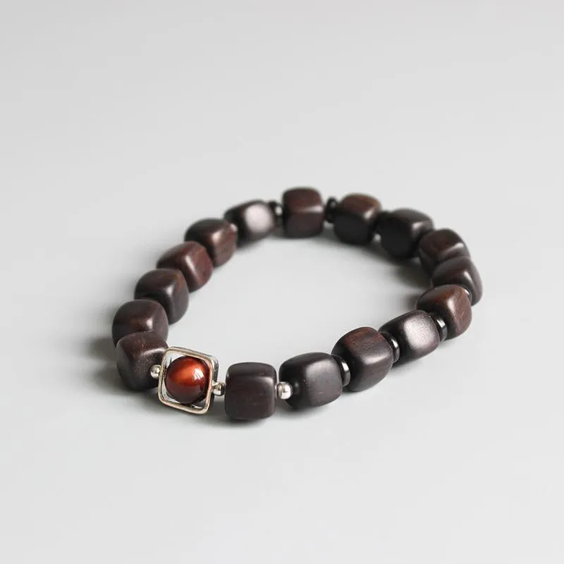 Sandalwood & Red Tiger Eye Stone Jupiter Bracelet