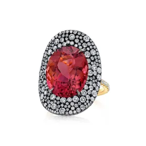 Scarlett Pink Tourmaline Oval Cocktail Ring