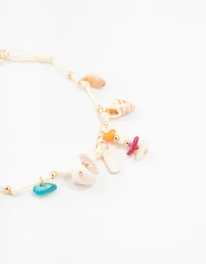 Shell Charm Cord Anklet