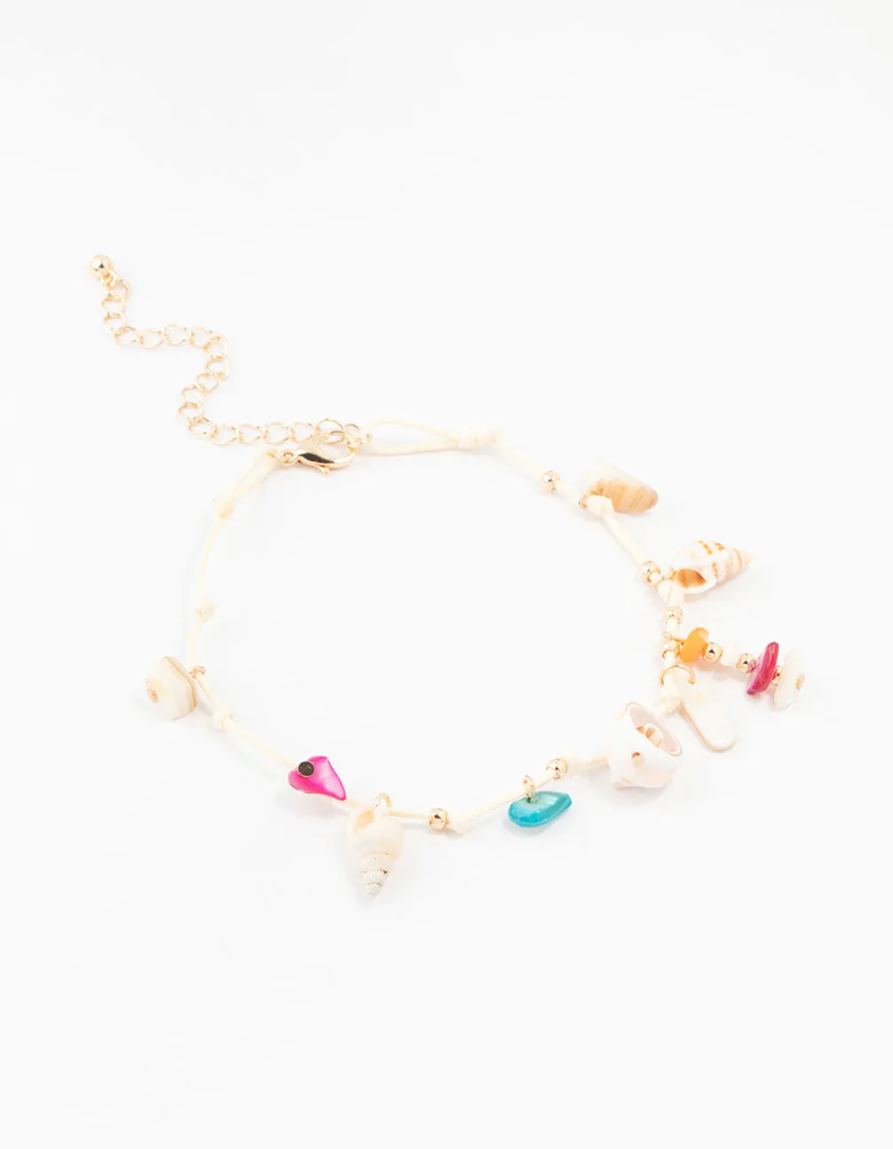 Shell Charm Cord Anklet