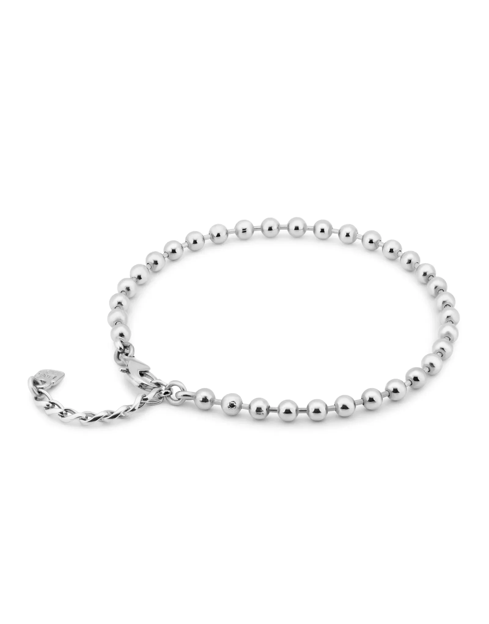 Silver Beaded Anklet