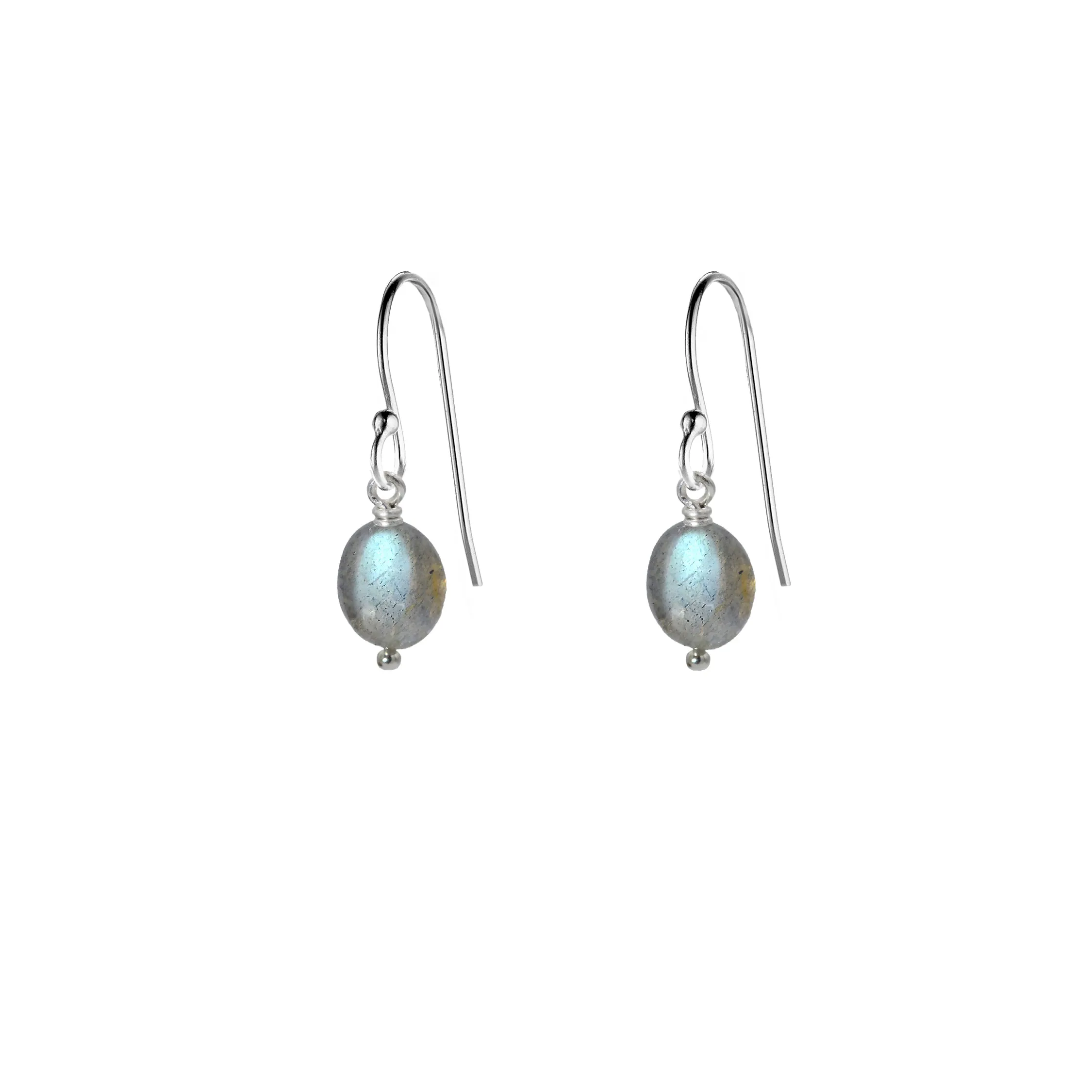 Single Drop Gemstone Earrings (Oval Shape)