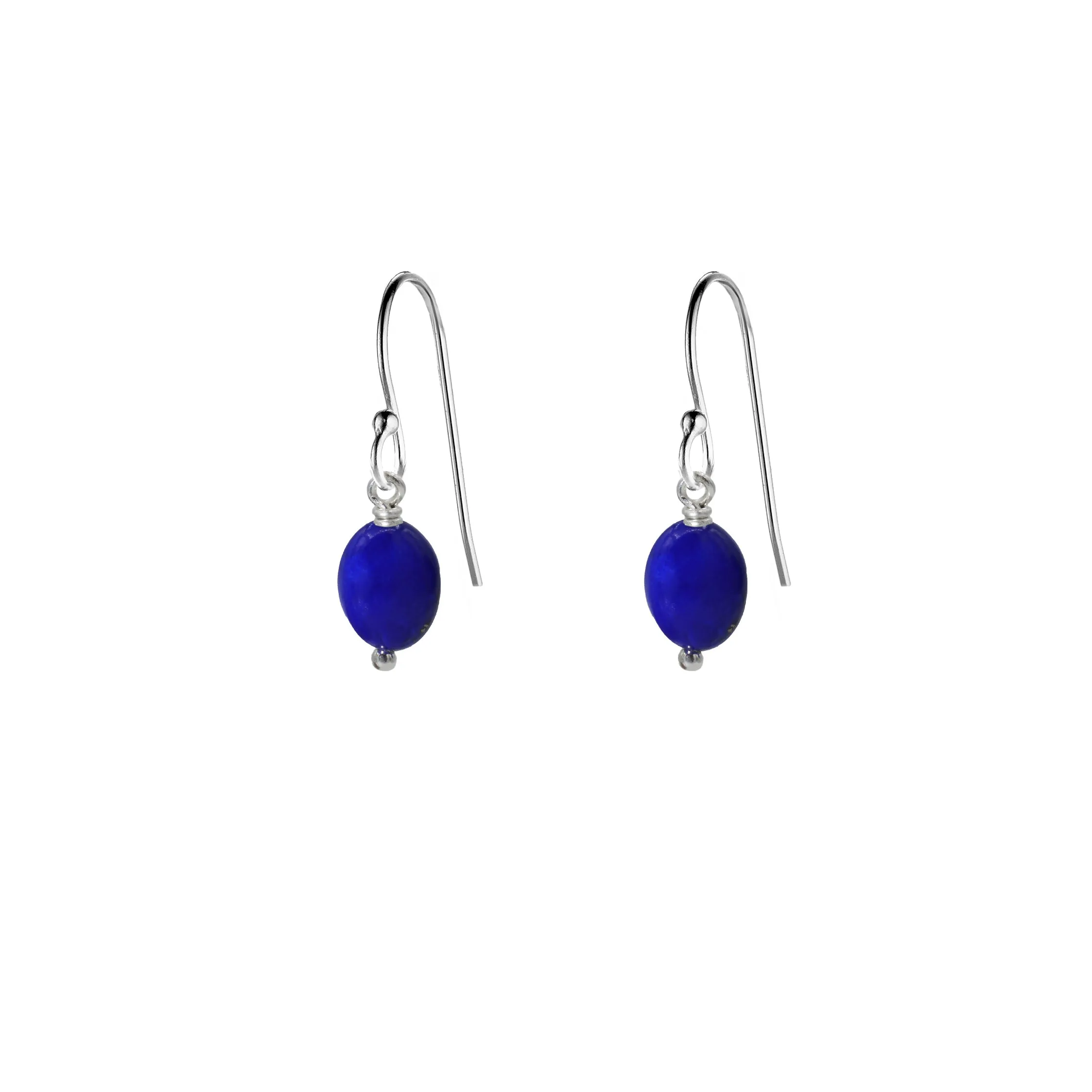 Single Drop Gemstone Earrings (Oval Shape)