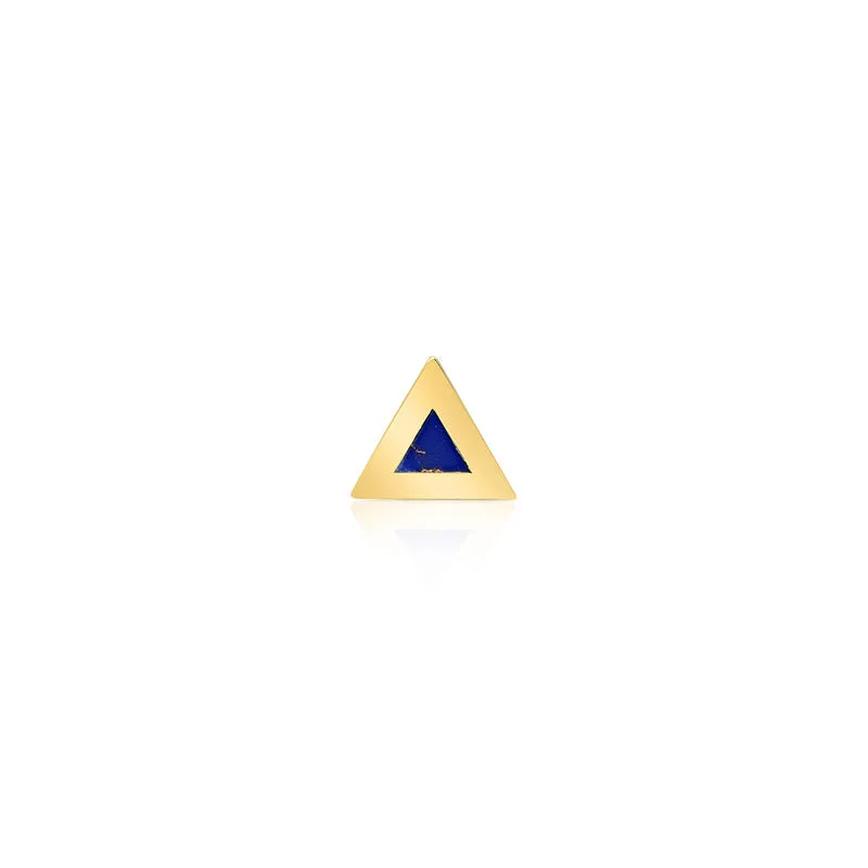 Single Lapis Inlay Triangle Stud