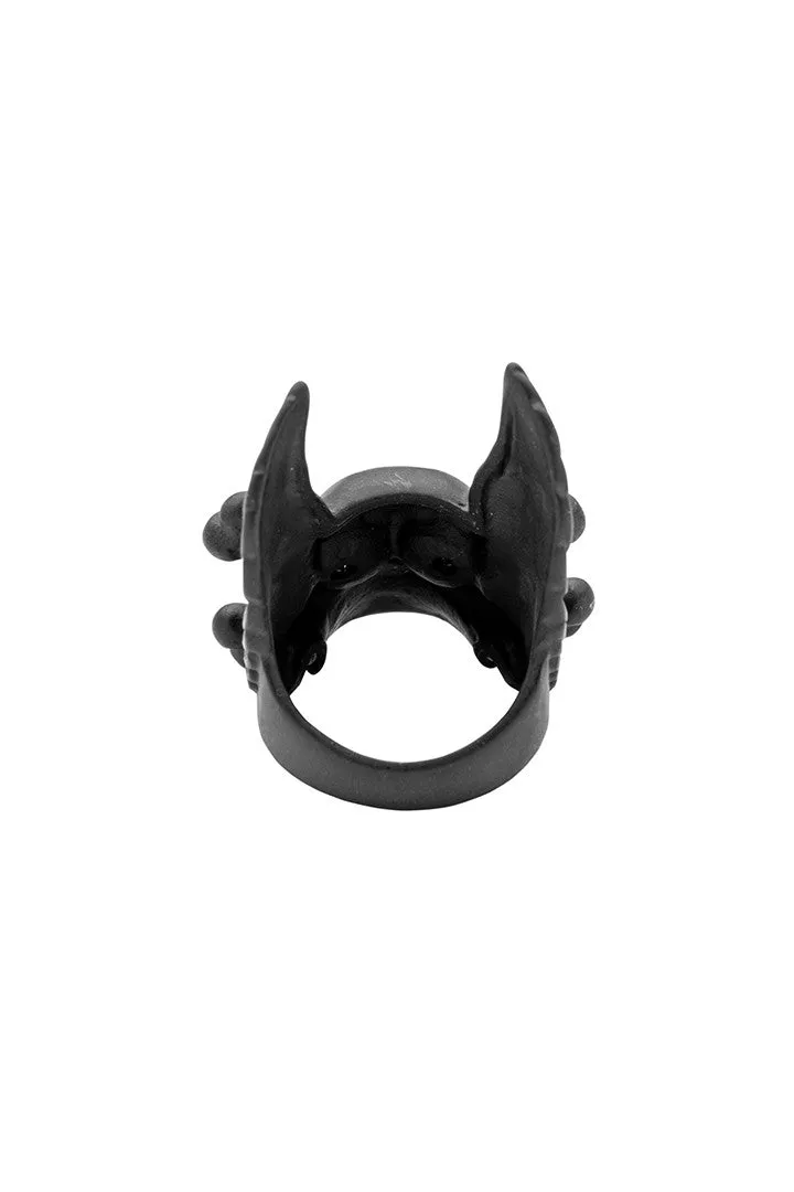 Skull with Wing Zircon Ring