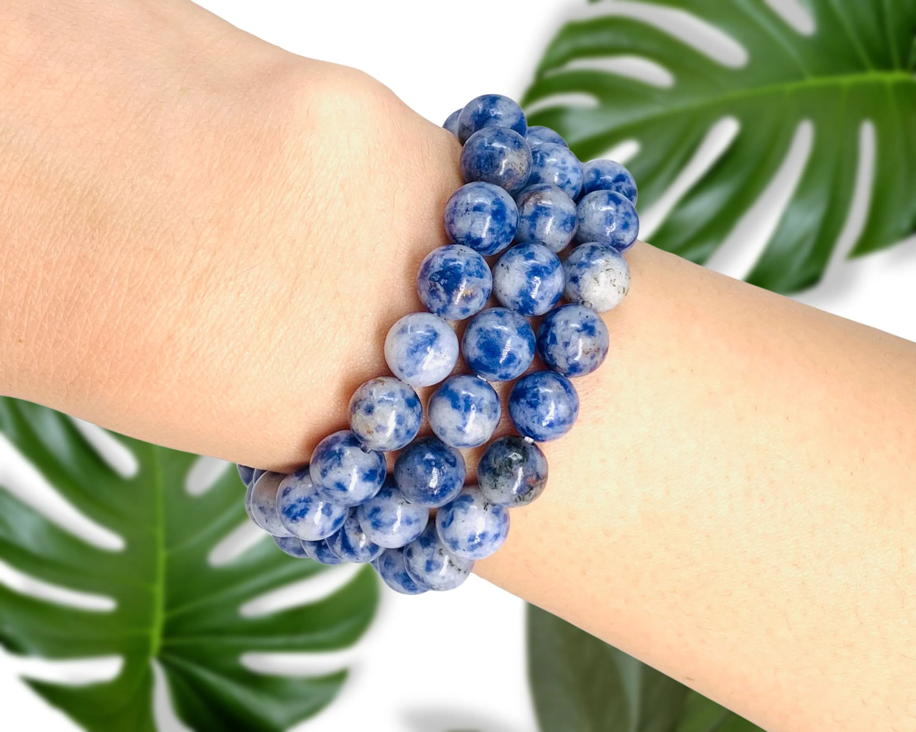 Sodalite Beaded Crystal Bracelet