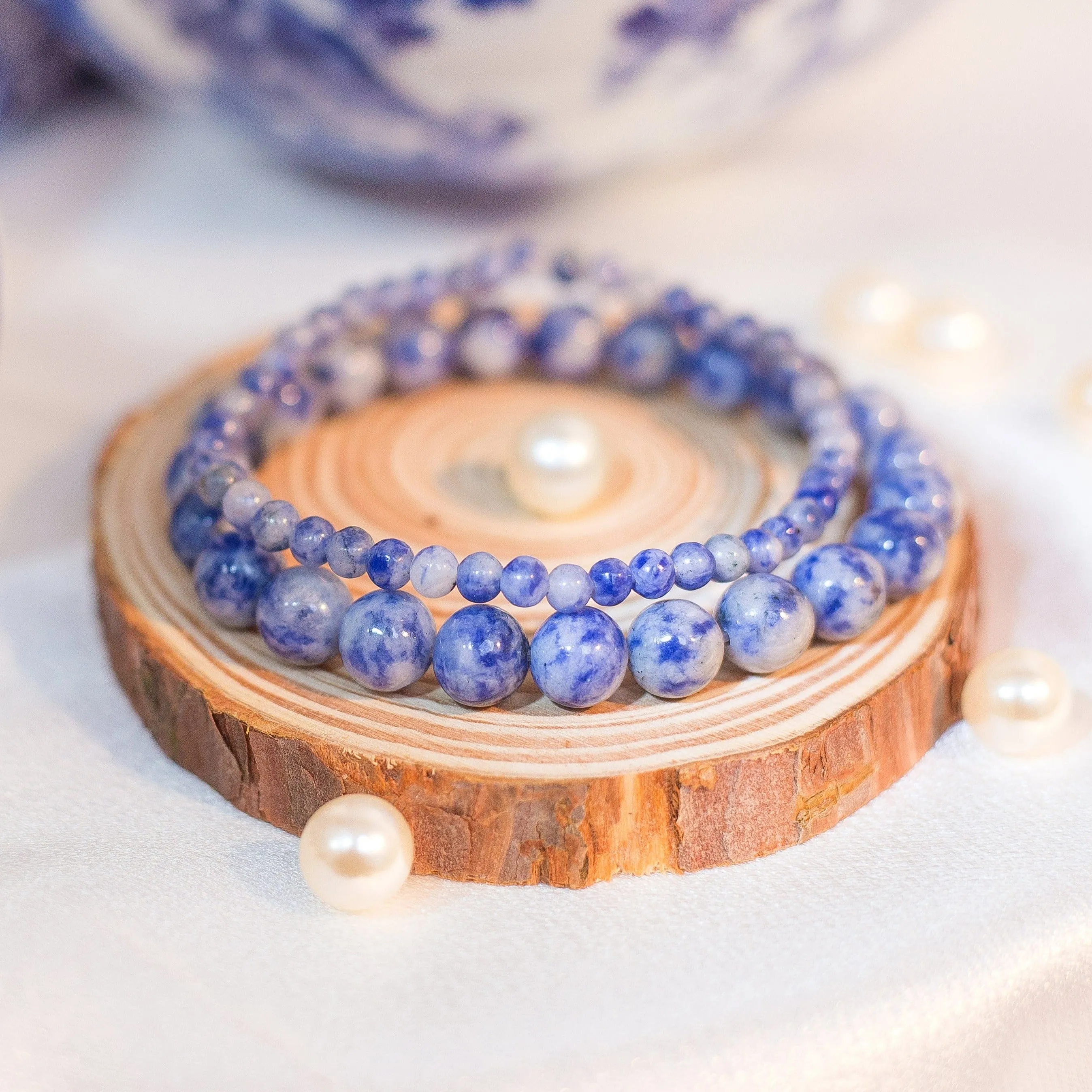 Sodalite Beaded Crystal Bracelet