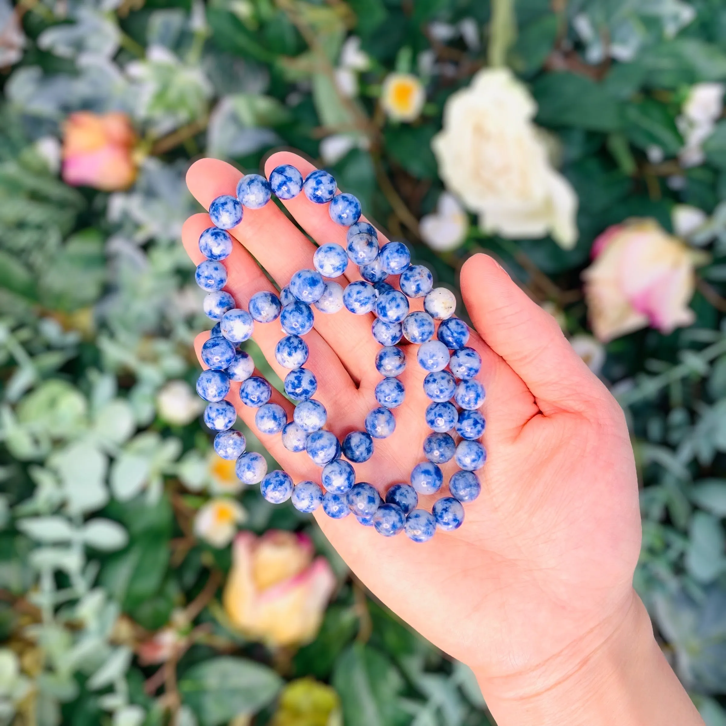 Sodalite Beaded Crystal Bracelet