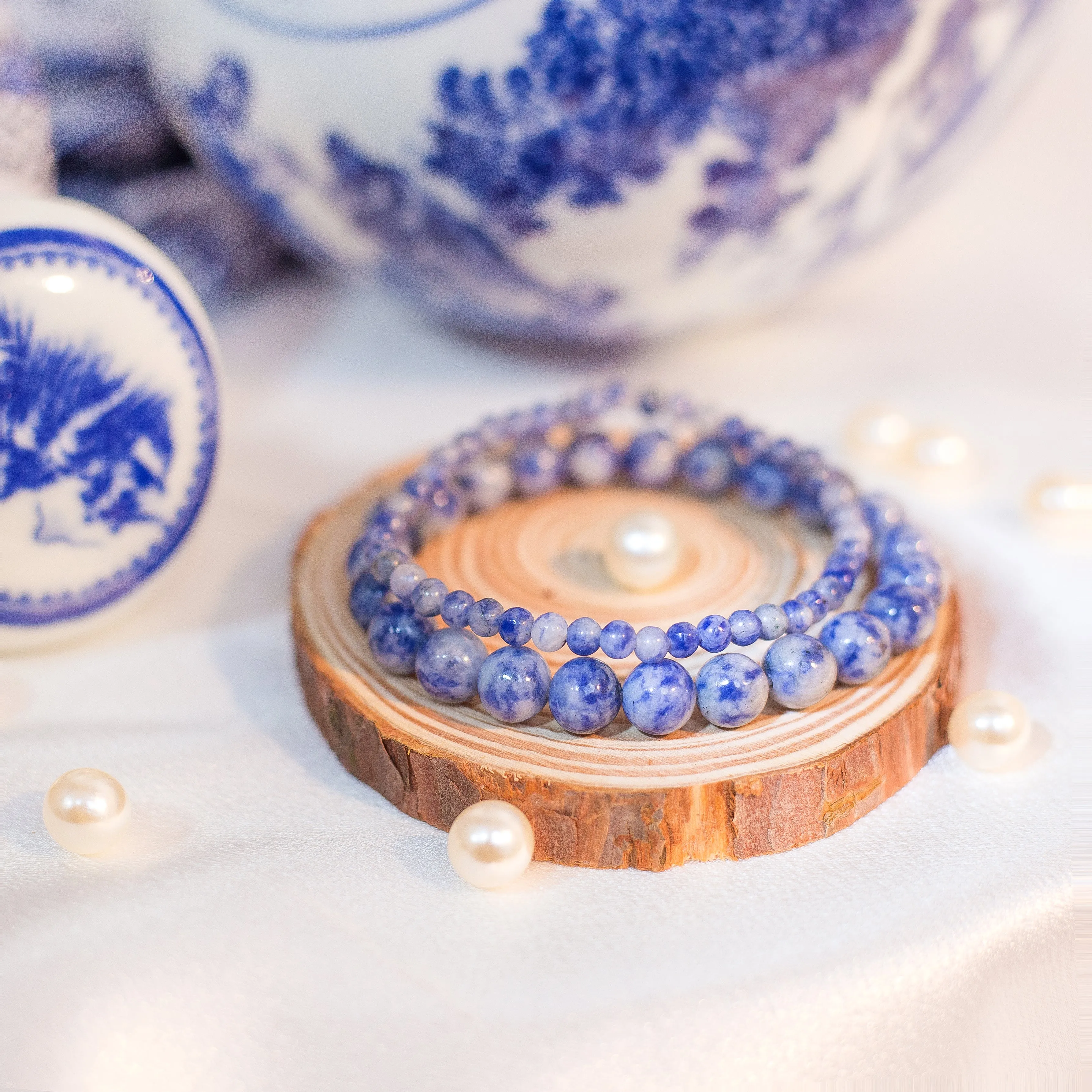 Sodalite Beaded Crystal Bracelet