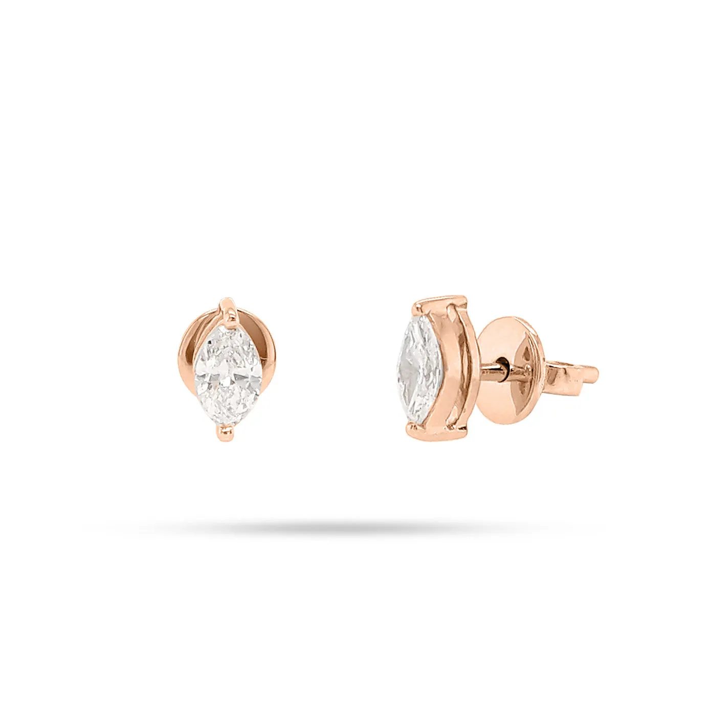 Solitaire Marquise Stud Earrings