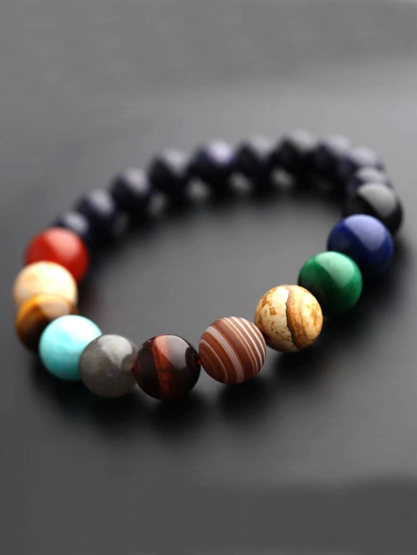 Space Planet Beads Colorful Beaded Bracelet Women Bracelet Stackable Bracelet